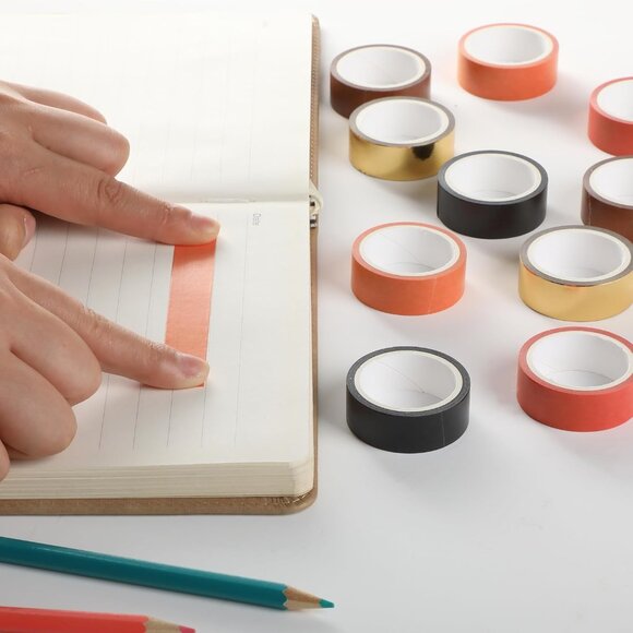 Washi Tape Set, 10 Rolls, Fiery Horizon, Decorative Tape Set, Colored Scrapbook - Picture 7 of 8